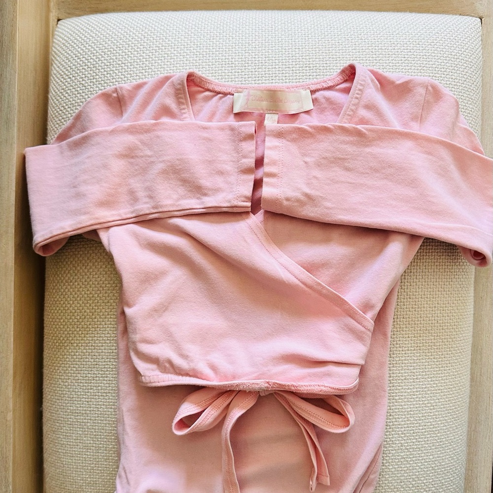 Soft Pink Wrap Ballet Top and Leotard  set
